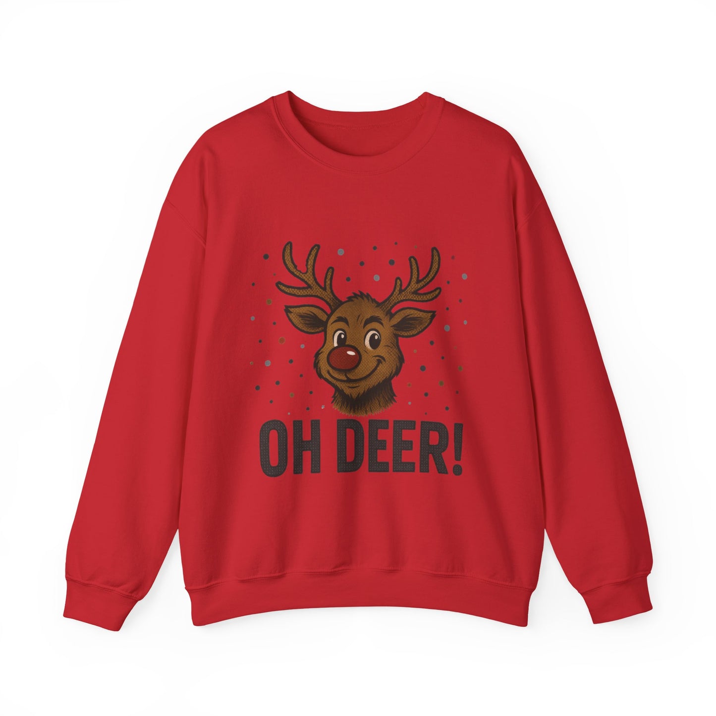 Men's Oh Deer Funny Christmas Sweatshirt, Reindeer Holiday Pullover