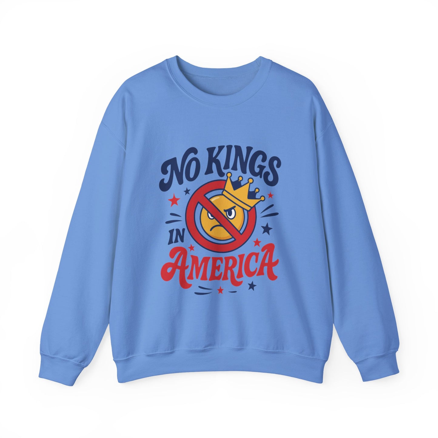 No Kings in America Sweatshirt - Funny Patriotic Anti Monarchy Pullover - USA Independence Sweater, Political Apparel, Gift for Activists