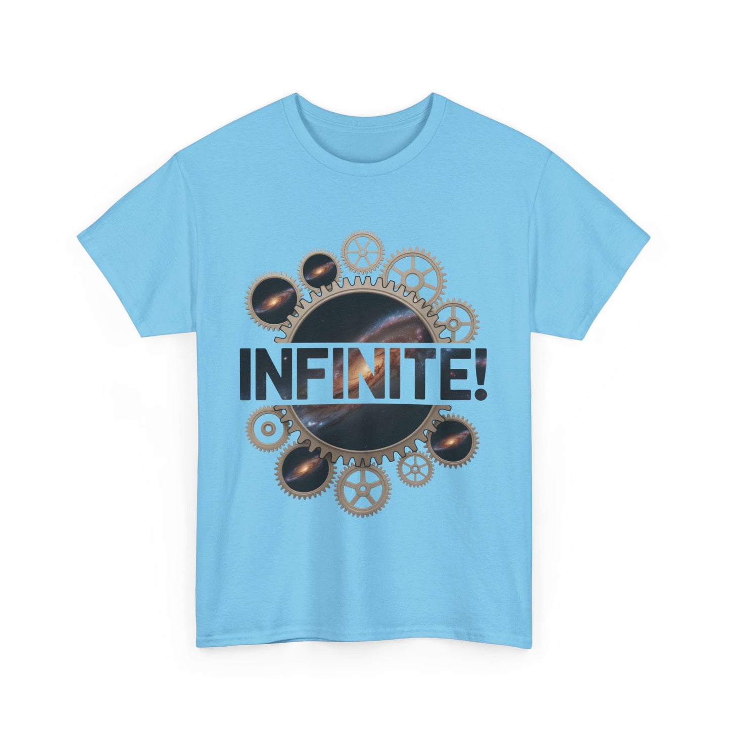 Steampunk Space Gears T-Shirt, Unisex Infinite Universe Graphic Tee, Cosmic Mechanical Design Tee for Sci-Fi & Engineering Lovers