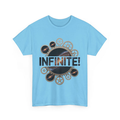 Steampunk Space Gears T-Shirt, Unisex Infinite Universe Graphic Tee, Cosmic Mechanical Design Tee for Sci-Fi & Engineering Lovers