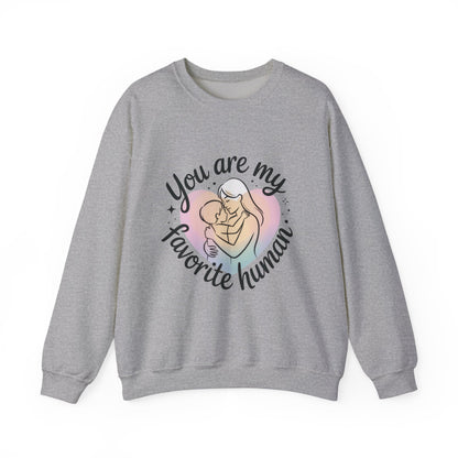You Are My Favorite Human Mom Sweatshirt, Cute Pastel Heavy Blend Crewneck for Mothers Day, Cozy Gift for Moms, Mothers Day Gift