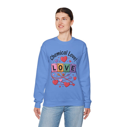 Chemical Love Women's Sweatshirt, Womens Crewneck, Cute Sweatshirt Gift, Valentines Day Pullover, Science Lovers Apparel, Relationship Humor