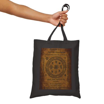 Mystic Abundance Sigil Tote Bag, Wealth Spell Symbol, Witchy Canvas Bag, Prosperity Magic Seal, Boho Gift, Mystical Symbol Cotton Canvas Bag