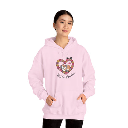 Best Cat Mom Ever Hoodie, Cozy Sweatshirt for Cat Lovers, Gift for Cat Moms, Feline Themed Apparel, Pet Lover Hoodie, Mother's Day Gift