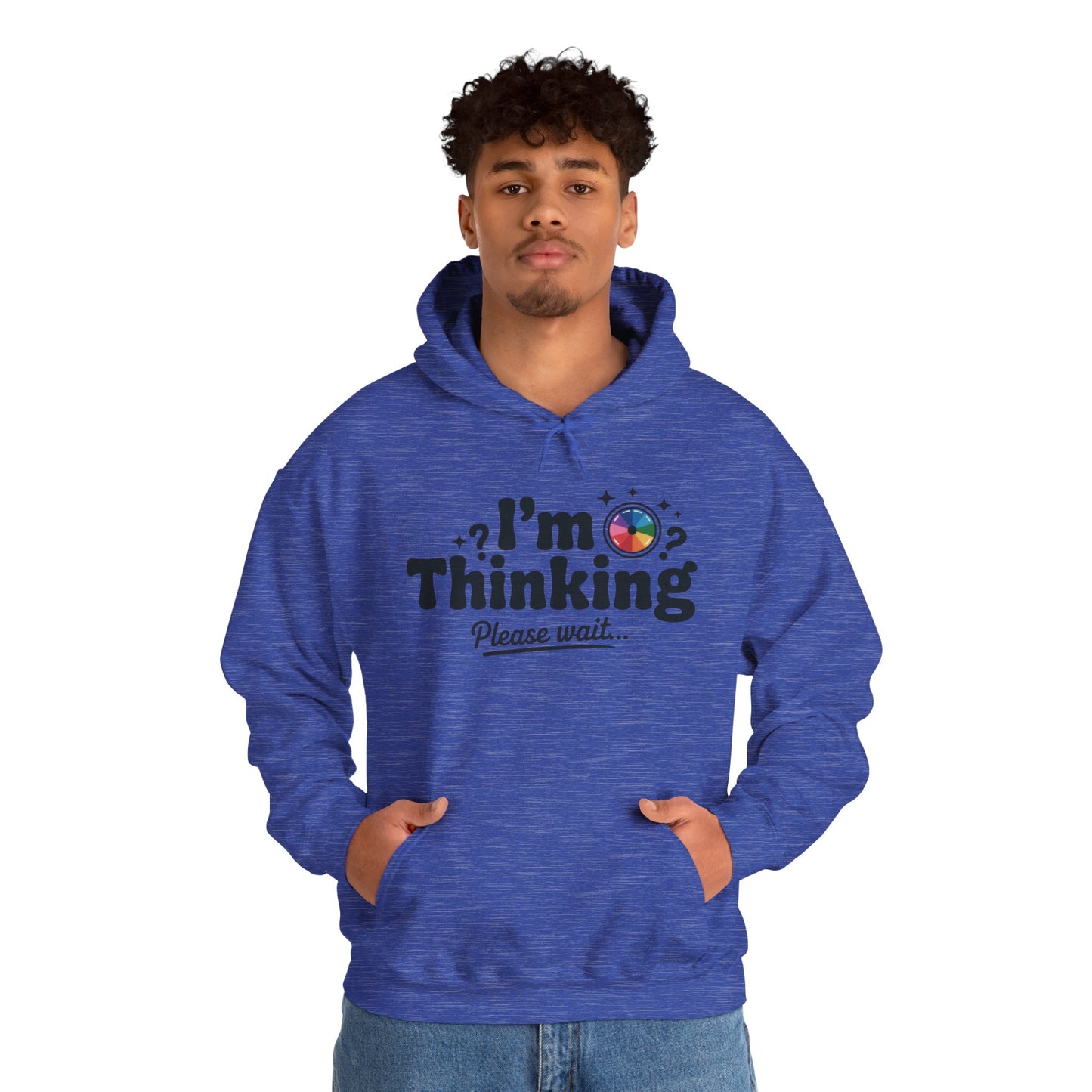 Funny - Im Thinking Please Wait - Mens Hoodie, Cute Geeky Gift for Introverts, Programmers, Designers, Fun Humor Hoodie, Gift for Adults