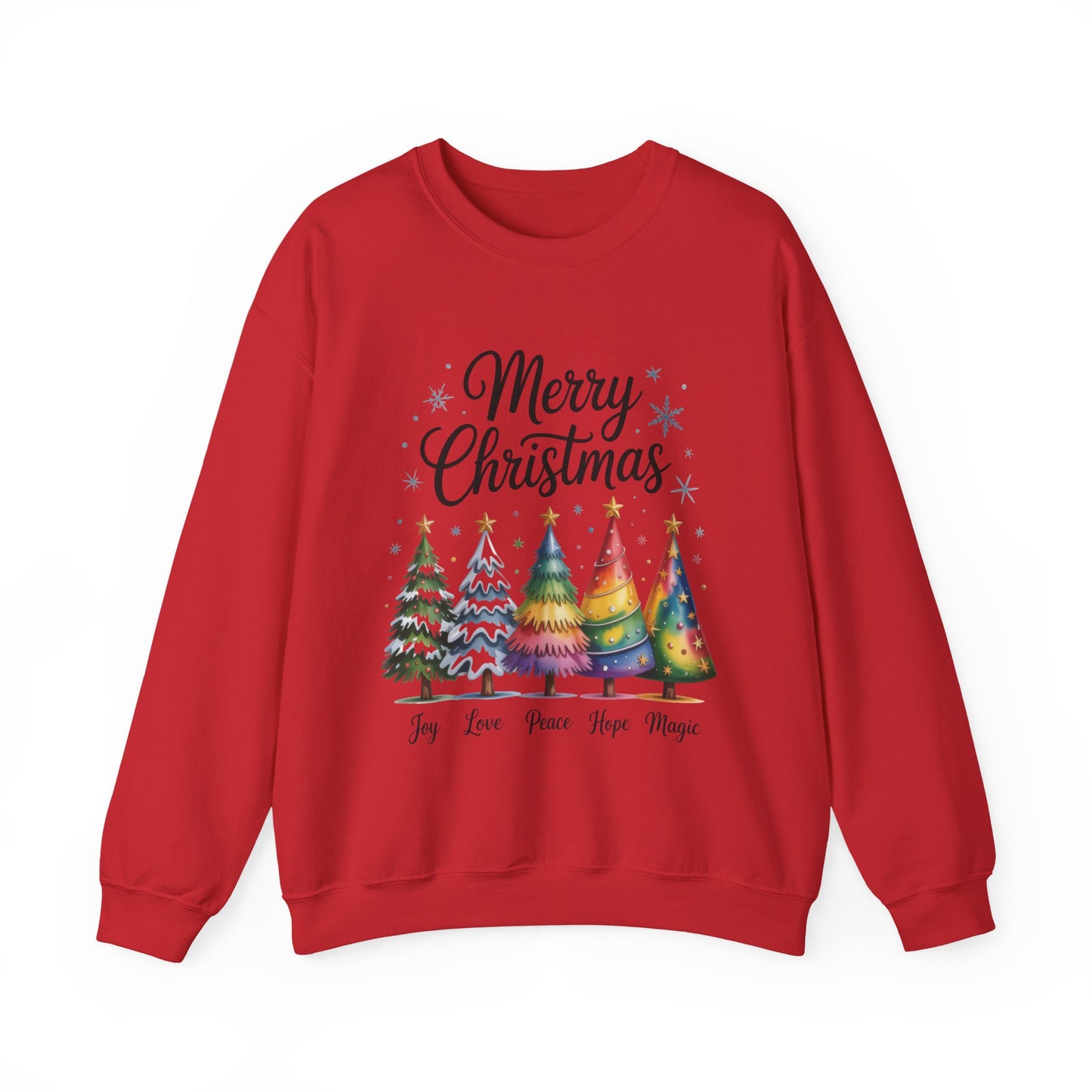 Merry Christmas Women's Sweatshirt, Joy Love Peace Hope Magic Pullover, Women's Heavy Blend™ Crewneck Sweatshirt