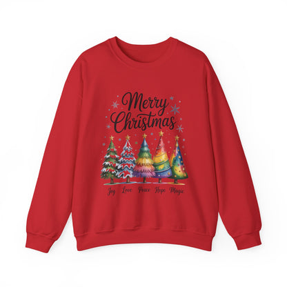 Merry Christmas Women's Sweatshirt, Joy Love Peace Hope Magic Pullover, Women's Heavy Blend™ Crewneck Sweatshirt