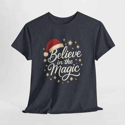 Believe in the Magic Christmas Women's Shirt, Santa Hat Holiday Tee