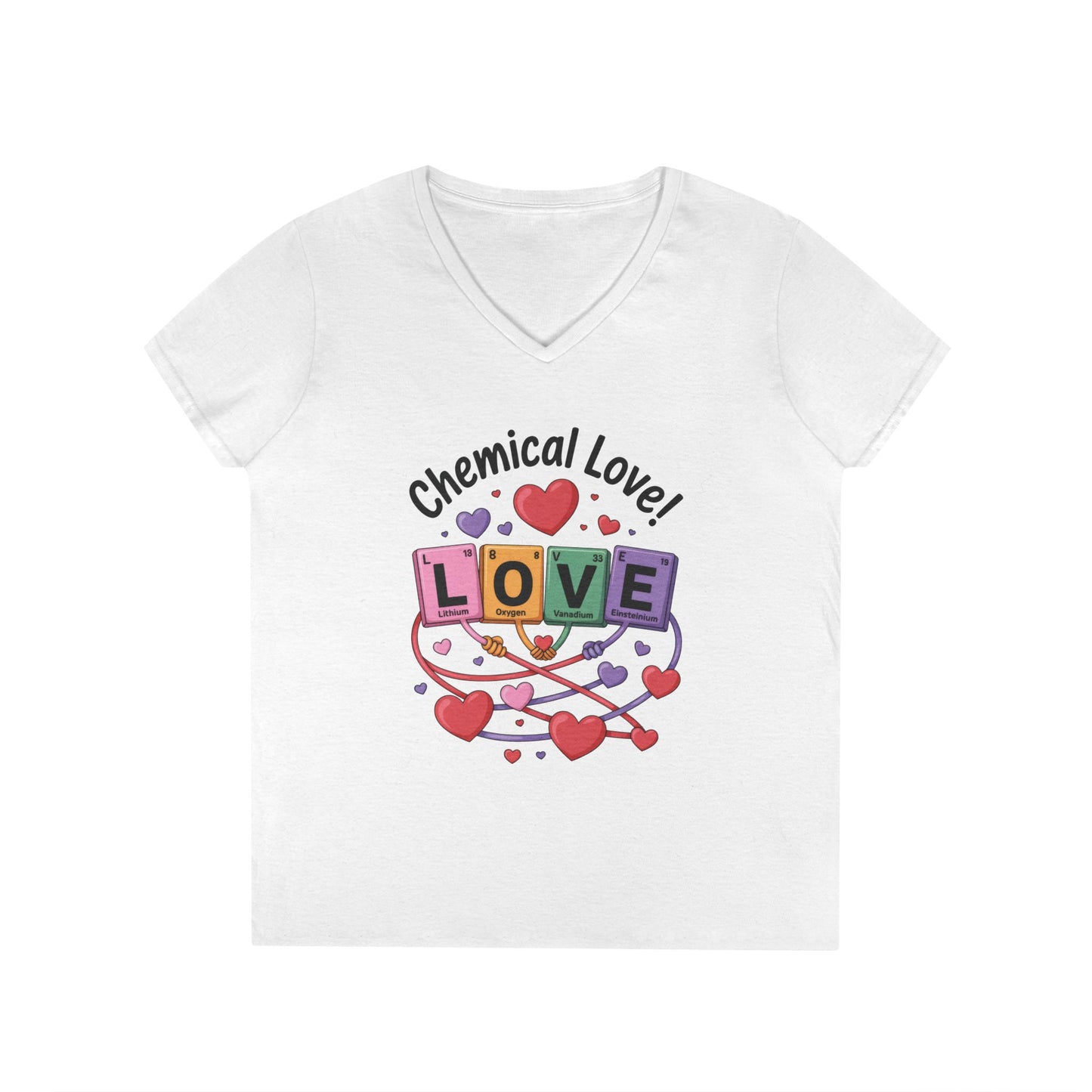 Chemical Love V-Neck T-Shirt, Cute Chemistry Shirt, Valentine's Day Gift, Science Lover Apparel, Funny Graphic Tee