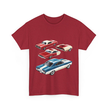 Vintage Muscle Car T-Shirt, Mens Cotton Tee with Retro American Classic Car Illustration, Gift for Car Lovers, Classic Car Graphic Tee