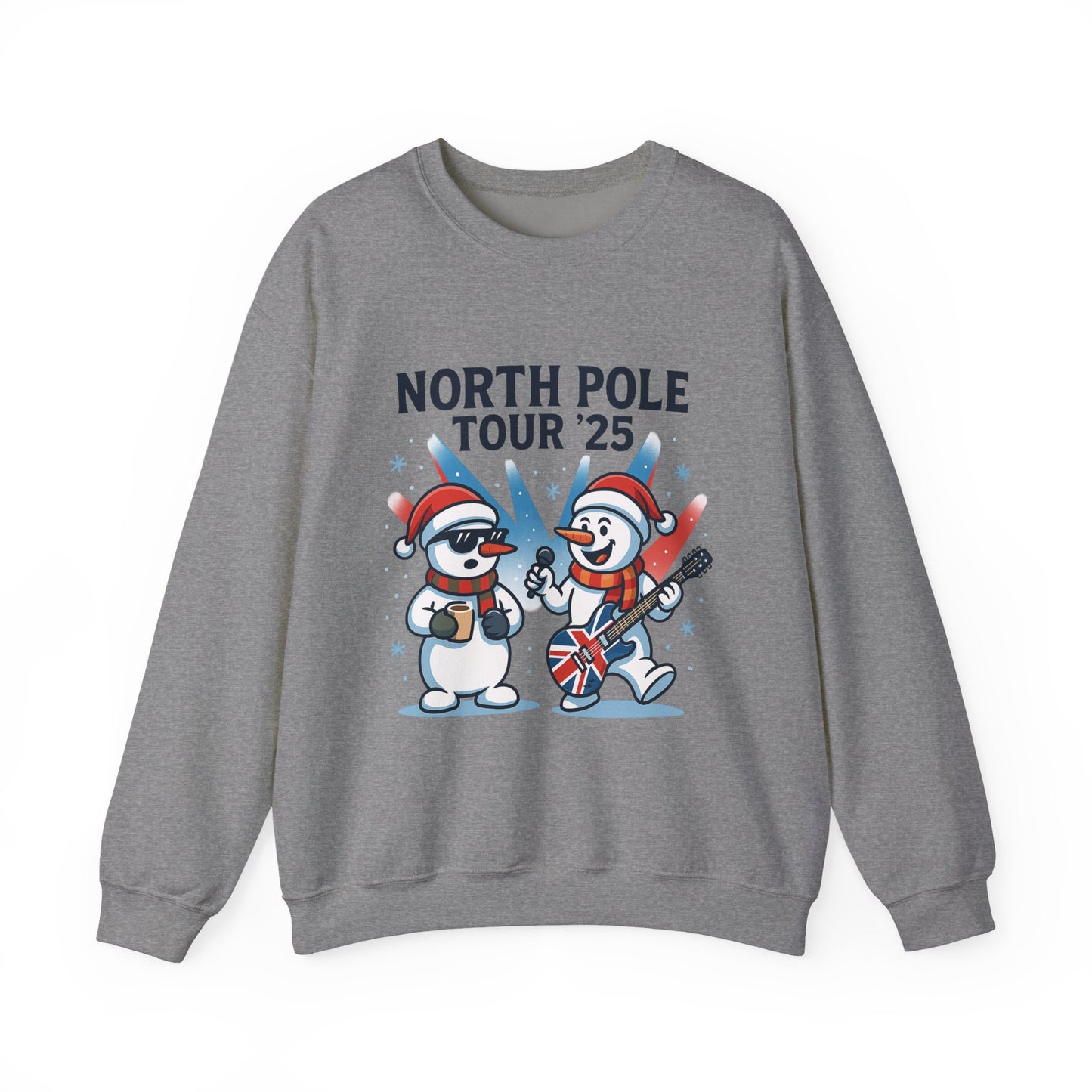 North Pole Tour 25 Men's Christmas Sweatshirt, Funny Rock Band Holiday Jumper