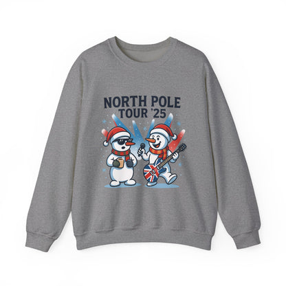 North Pole Tour 25 Men's Christmas Sweatshirt, Funny Rock Band Holiday Jumper