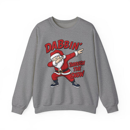 Dabbin Through The Snow Santa Men's Christmas Sweatshirt, Funny Holiday Jumper