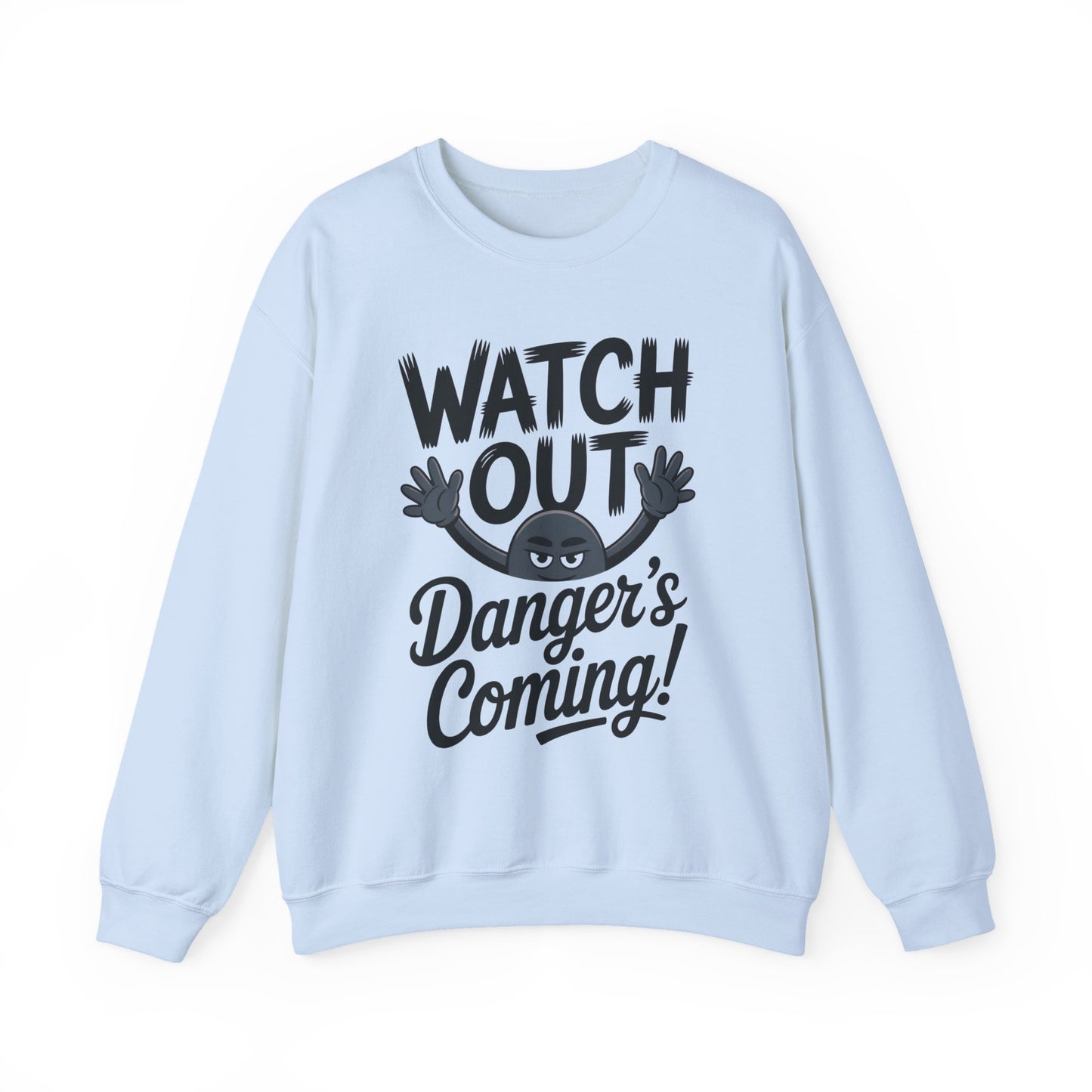 Mens Casual Crewneck Sweatshirt with Warning Message, Funny Gift for Friends, Cozy Layer for Everyone, Great for Halloween, Fall