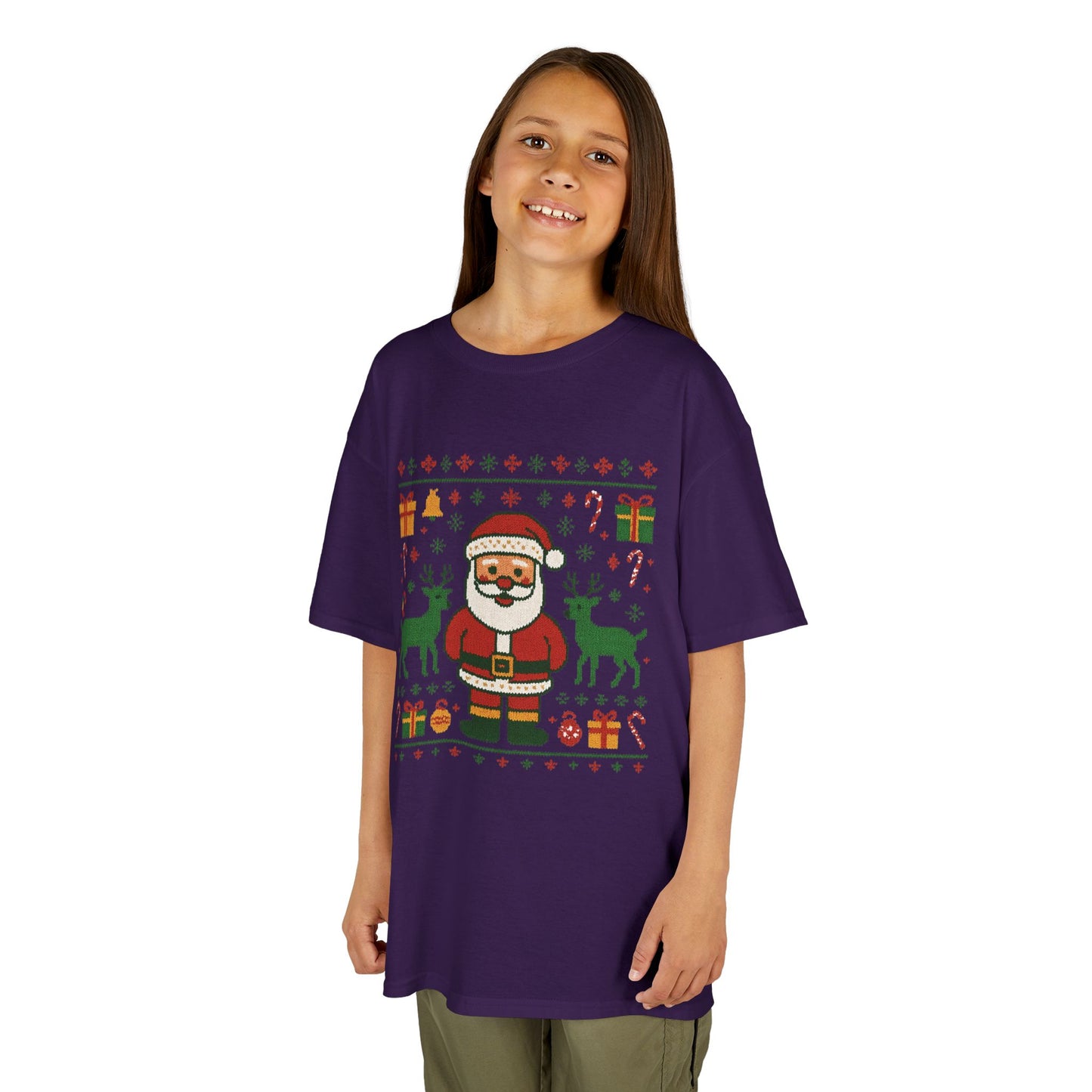 Kids Santa Christmas Shirt, Holiday Style Kids Sweater