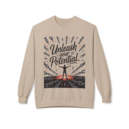 Unleash Your Potential Men's Sweatshirt, Motivational Crewneck, Inspirational Gift For Men, Gift for Graduates, Personal Growth Apparel