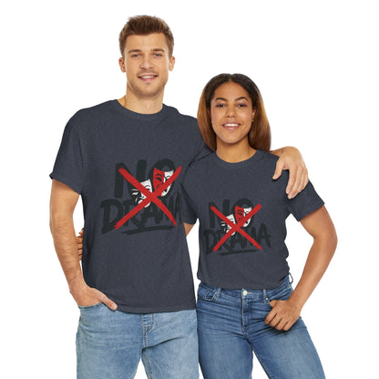 No Drama Unisex Heavy Cotton Tee, Casual Shirt, Gift for Friends, Relaxed Fit, Comfort Wear, Everyday Style