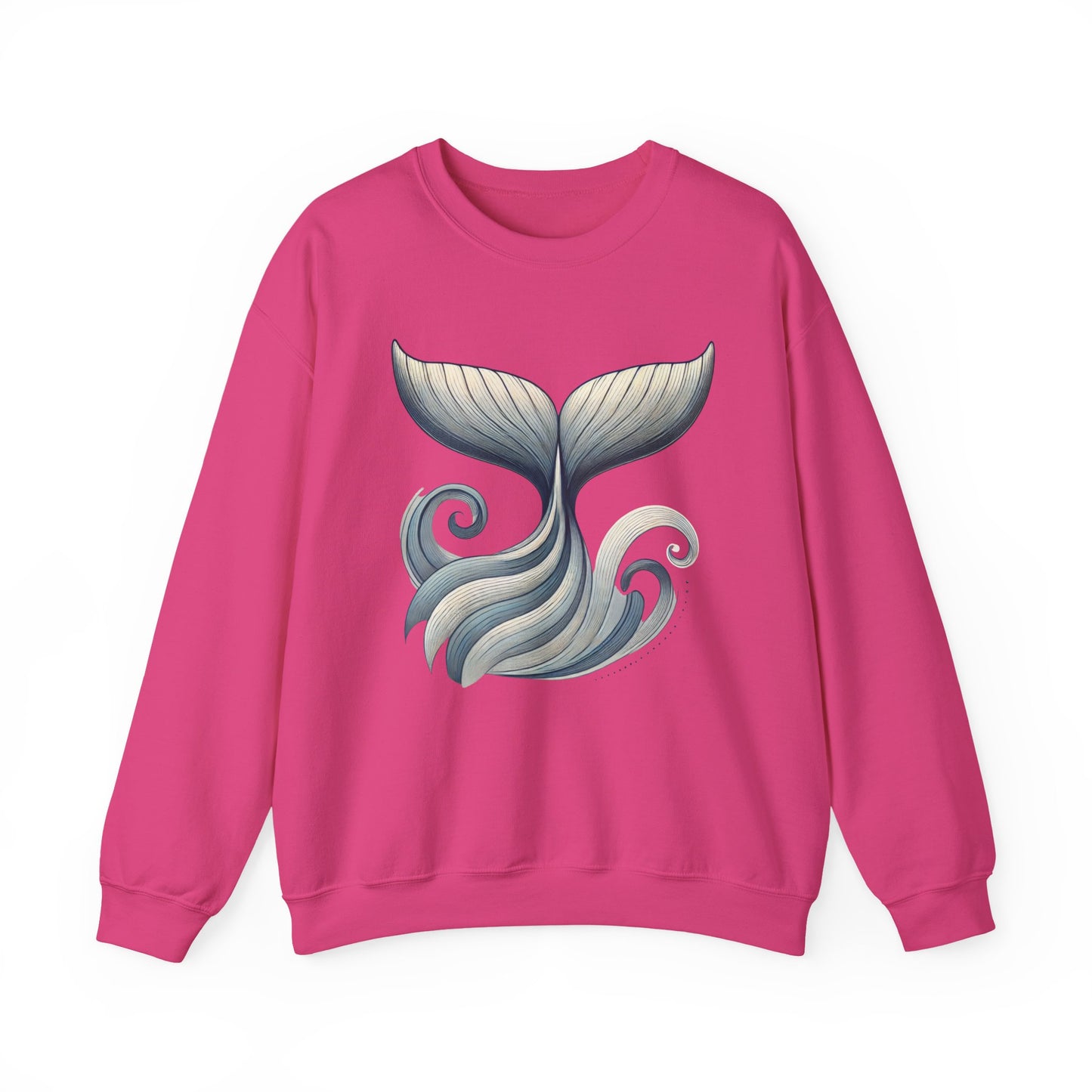 Whale Tail Ocean Sweatshirt, Unisex Heavy Blend Crewneck Sweatshirt, Nautical Coastal Sea Life Gift for Beach Lovers, Gift for Ocean Lovers