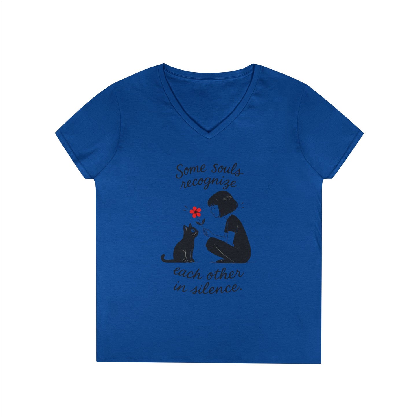 Cat Lover's V-Neck T-Shirt - Cute Graphic Tee for Pet Owners, Gifts for Cat Lovers, Animal Lover Apparel, Valentine's Day, Cat Love