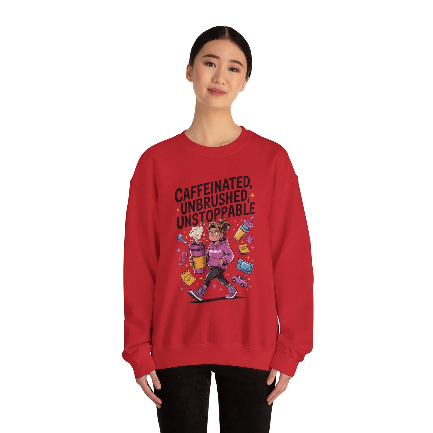 Caffeinated Mom Sweatshirt, Funny Mom Life Quote,  Mother's Day Gift,New Mother Tired Mother Gift, Coffee Lover Gift, Coffee Addict Mom