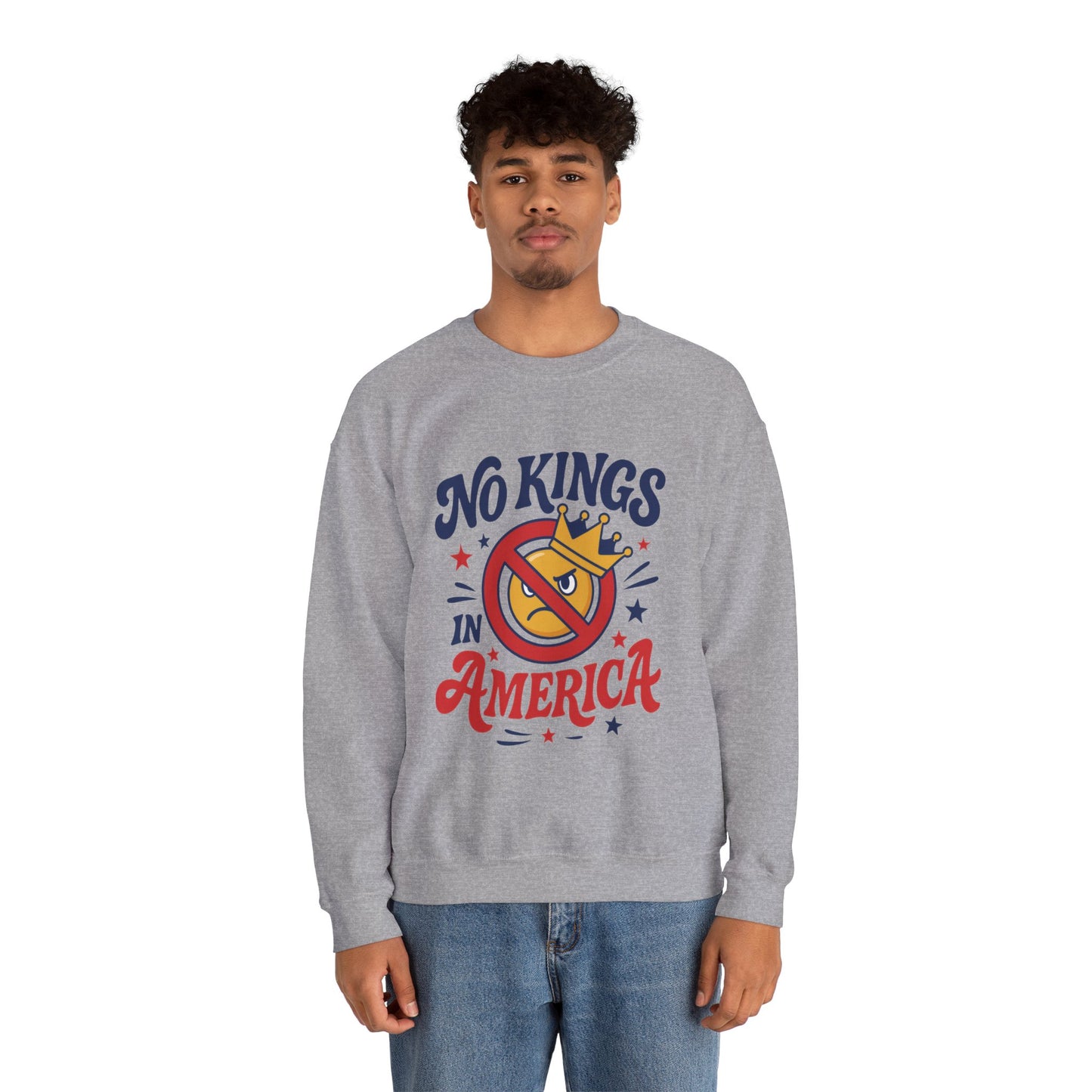 No Kings in America Sweatshirt - Funny Patriotic Anti Monarchy Pullover - USA Independence Sweater, Political Apparel, Gift for Activists