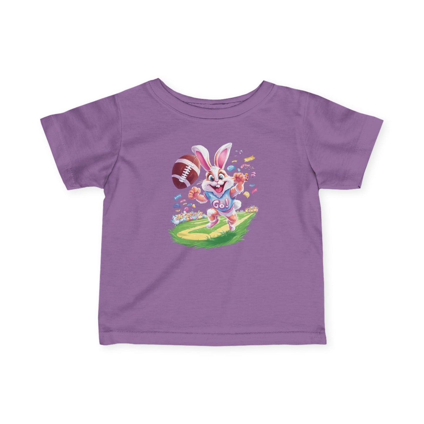 Touchdown Bunny Infant Tee - Funny Football Easter Shirt for Babies, Sporty Bunny Baby T-Shirt, Spring Gift for 6-24 Months, Easter Gift