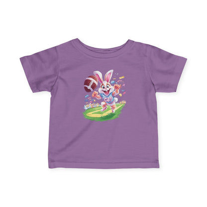 Touchdown Bunny Infant Tee - Funny Football Easter Shirt for Babies, Sporty Bunny Baby T-Shirt, Spring Gift for 6-24 Months, Easter Gift