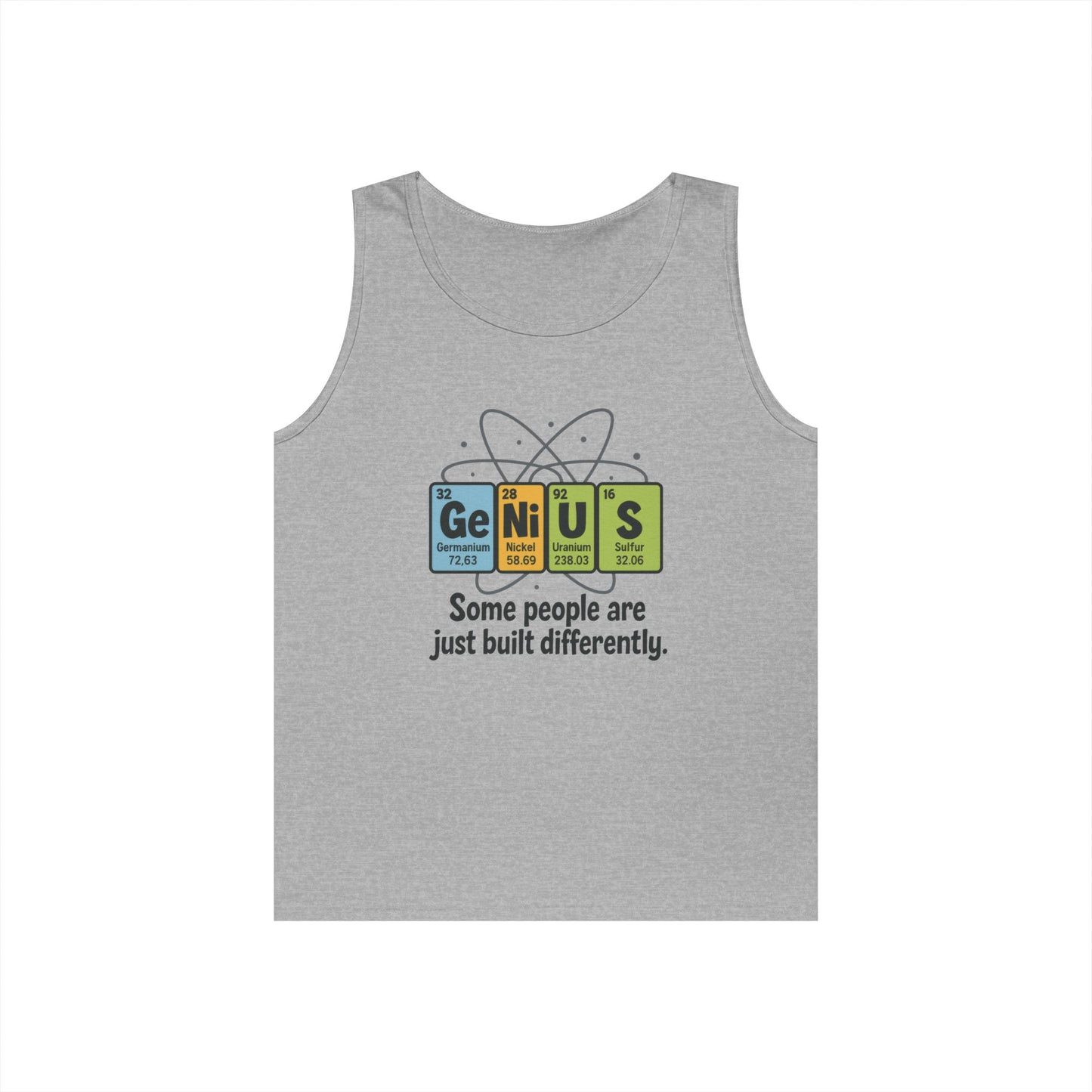 Funny Mens Genius Tank Top, Nerdy Humor Shirt, Periodic Table Shirt, Science Humor Tank, A Funny Gift for Science Lovers, Teachers