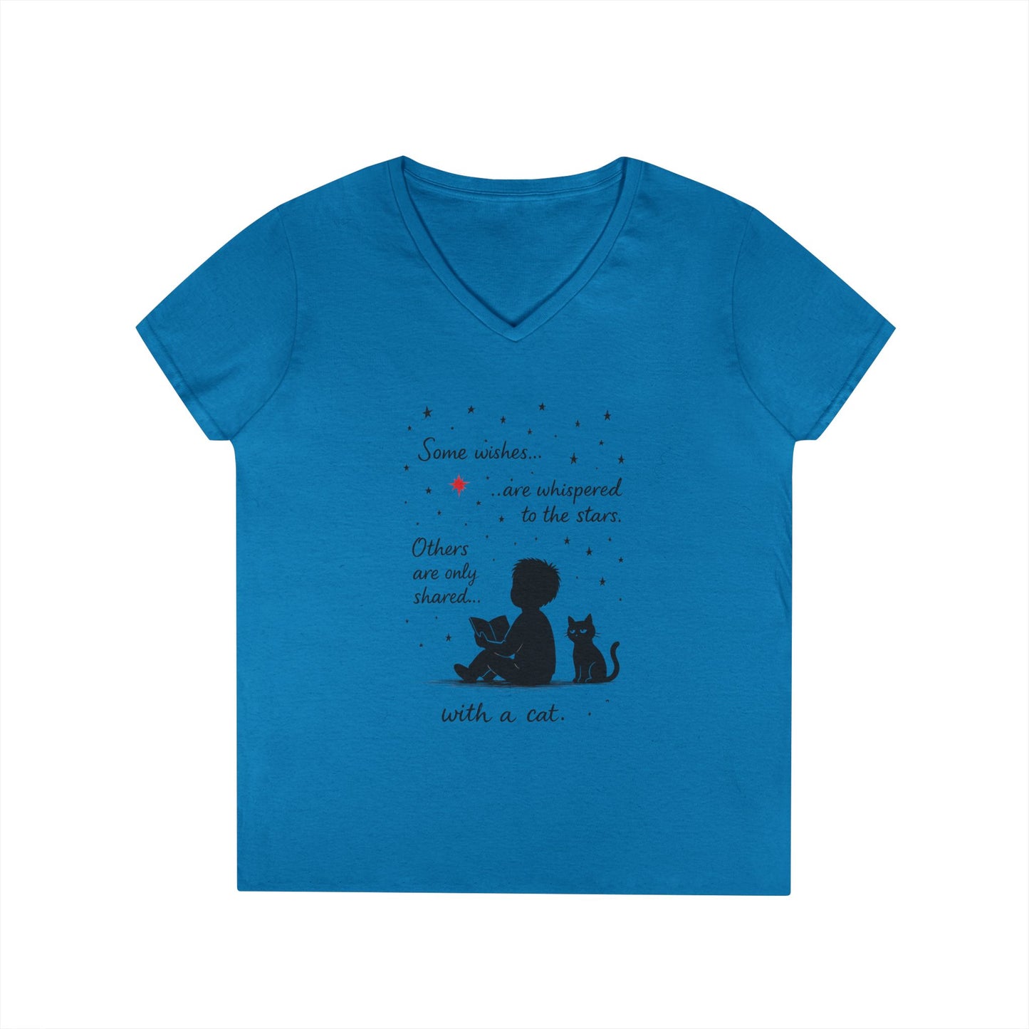 Whimsical Cat Lovers' V-Neck T-Shirt - Perfect Gift for Cat Enthusiasts, Animal Lovers, Birthday, and Pet Owners