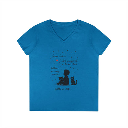 Whimsical Cat Lovers' V-Neck T-Shirt - Perfect Gift for Cat Enthusiasts, Animal Lovers, Birthday, and Pet Owners