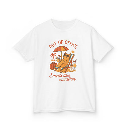 Funny Cat Vacation T-Shirt for Kids, Out of Office Beach Shirt, Summer Holiday Tee, Summer Fun, Beachwear, Travel Tee, Gift for Kids