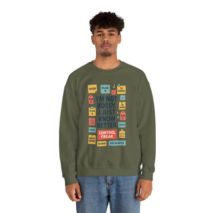 Funny Mens Control Freak Sweatshirt, Sarcastic Crewneck Gift for Him, Perfect Gift for Bossy Friends