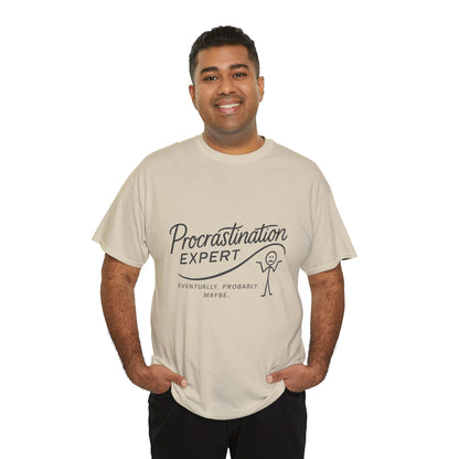 Procrastination Expert Men's Tee, Funny Shirt for Slackers, Gift for Students, Men's Comfortable Casual Wear, Laughs for Every Occasion