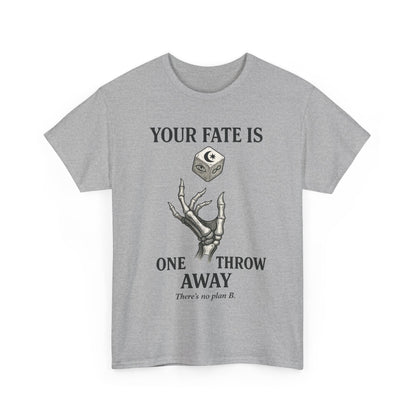 Your Fate Mens Heavy Cotton Tee, Skeleton Dice Graphic T-Shirt, Trendy Gift for Gamers, Gambling Tee, Unique Quote Apparel