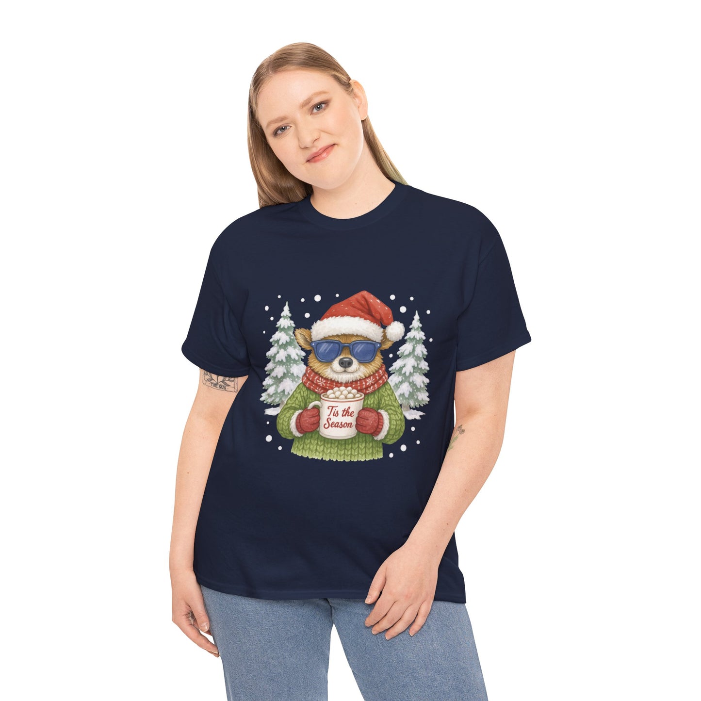 Women's Tis the Season Christmas T-Shirt, Cool Reindeer Holiday Tee