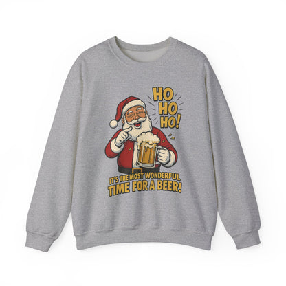 Funny Santa Beer Christmas Sweatshirt, Men's Holiday Pullover, Men's Heavy Blend™ Crewneck Sweatshirt