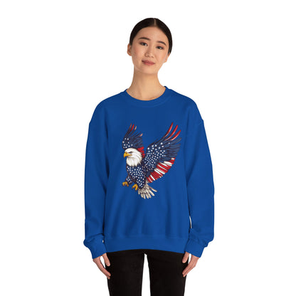 Patriotic Eagle Sweatshirt, Unisex Crewneck, USA Pride Apparel, Cozy Everyday Wear, Perfect for Independence Day, Gift for Patriots