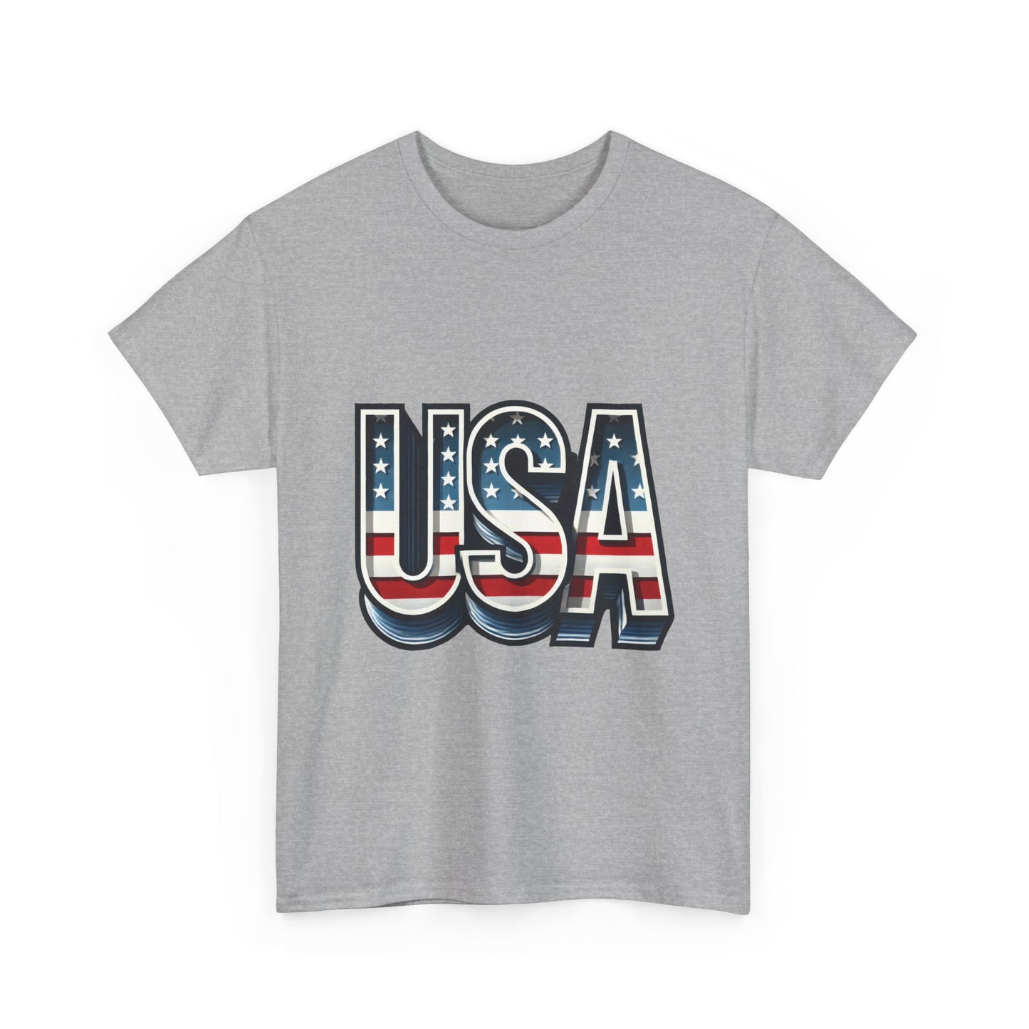 USA Patriotic Unisex Heavy Cotton Tee, American Pride Shirt, July 4th T-Shirt, Independence Day Apparel, Casual Summer Top