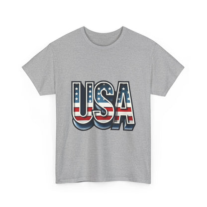USA Patriotic Unisex Heavy Cotton Tee, American Pride Shirt, July 4th T-Shirt, Independence Day Apparel, Casual Summer Top