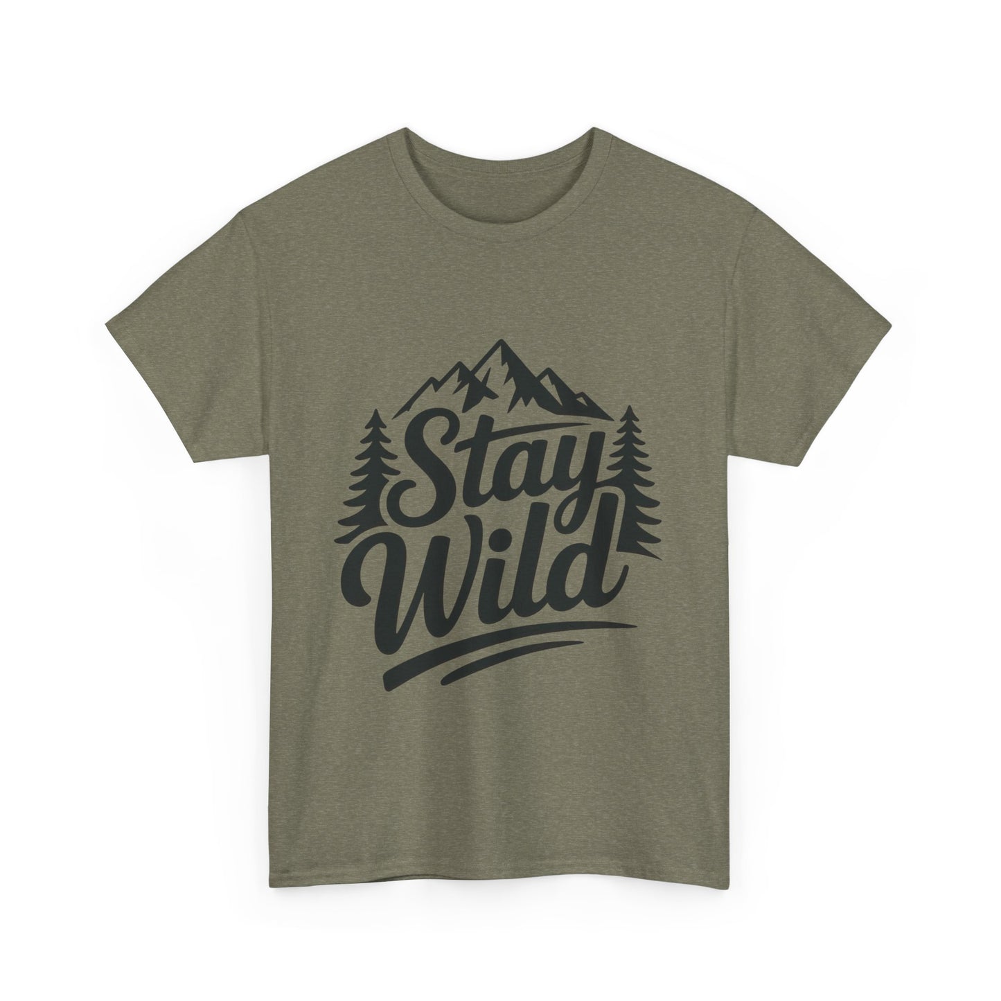 Stay Wild Adventure Tee, Unisex Heavy Cotton Tee for Nature Lovers, Camping, Hiking, Gifts for Outdoorsy Friends, Nature Graphic Tee
