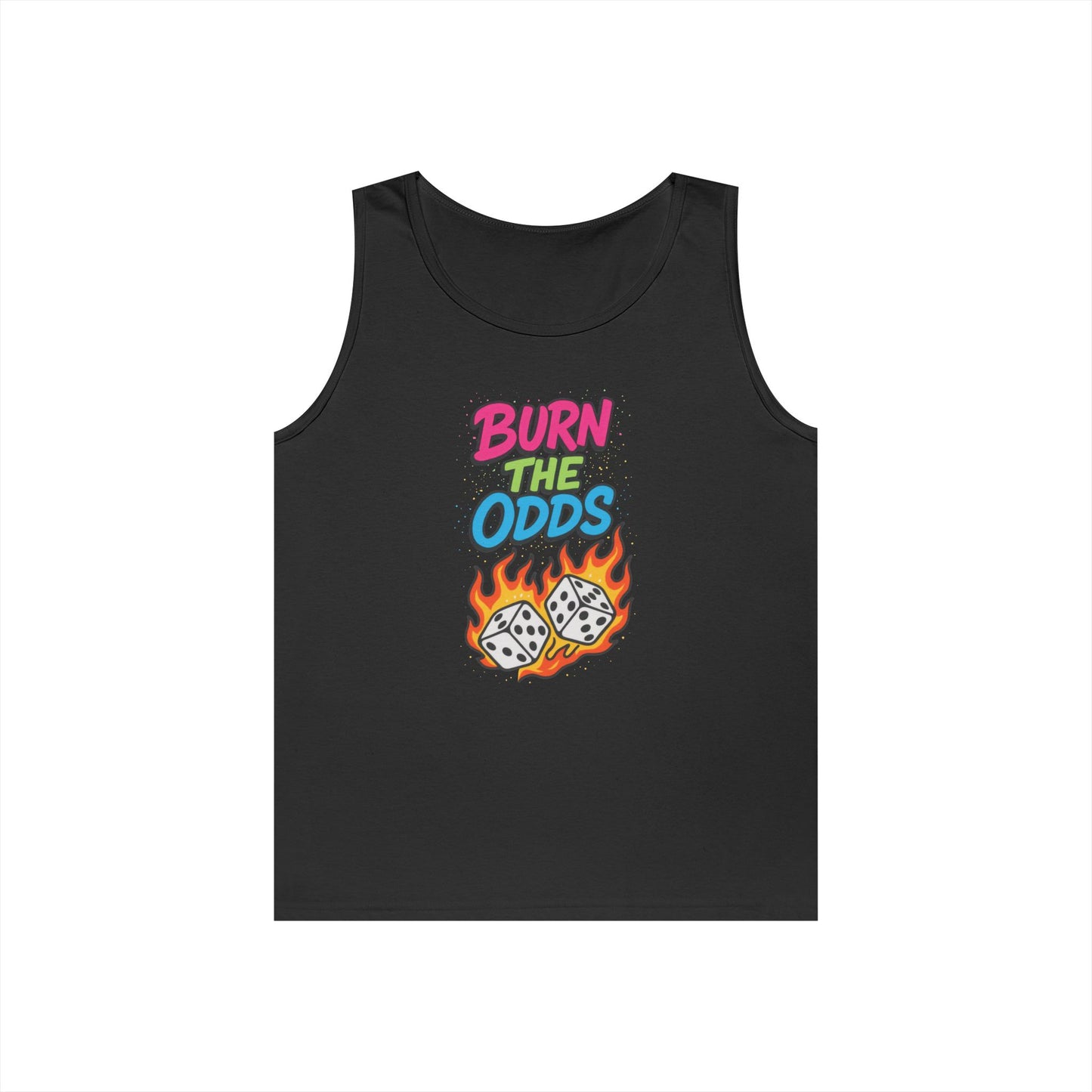 Burn the Odds Tank Top, Casual Summer Wear, Gaming Gift, Dice Design Tee, Gift for Gamers, Funny Tank, Perfect for Parties