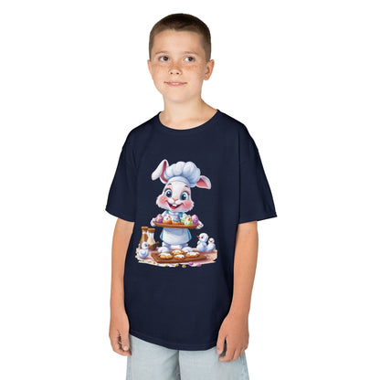 Easter Bunny Chef Kids T-Shirt, Cute Spring Baking Tee with Eggs, Toddler Easter Outfit, Bunny Holding Egg Tray Tee, Cute Animal Design