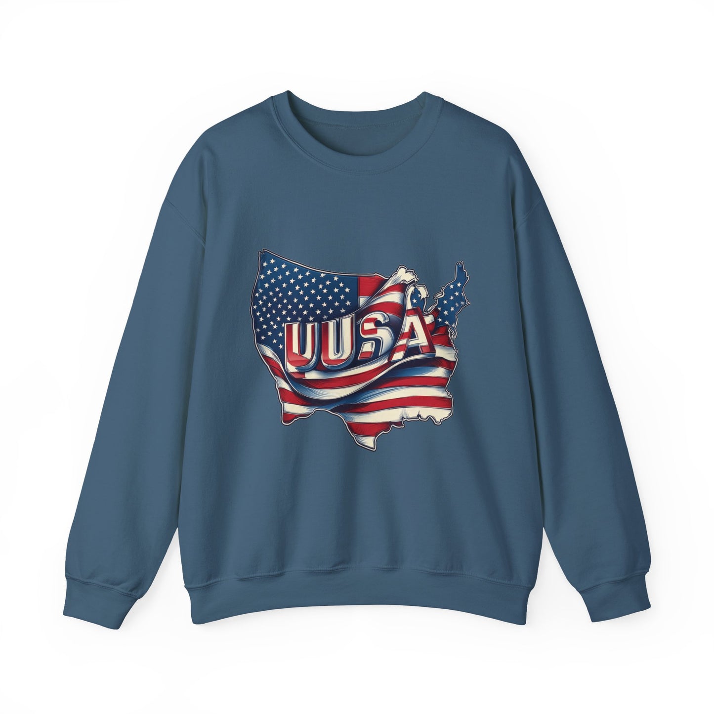 Patriotic USA Crewneck Sweatshirt, Unisex Sweatshirt, American Flag Apparel, Casual Comfort, Great for Independence Day and Holidays