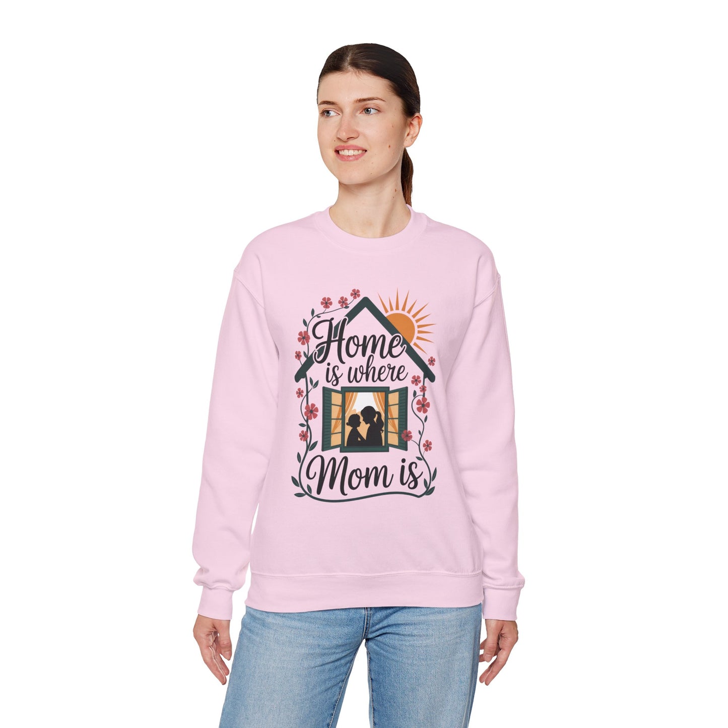 Home Is Where Mom Is Sweatshirt, Mother's Day Cotton Sweatshirt, Cute Family Gift for Mom, Sentimental Mom Gift, mother's day Gift