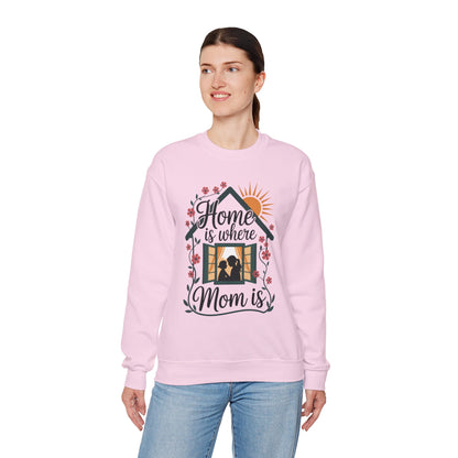 Home Is Where Mom Is Sweatshirt, Mother's Day Cotton Sweatshirt, Cute Family Gift for Mom, Sentimental Mom Gift, mother's day Gift