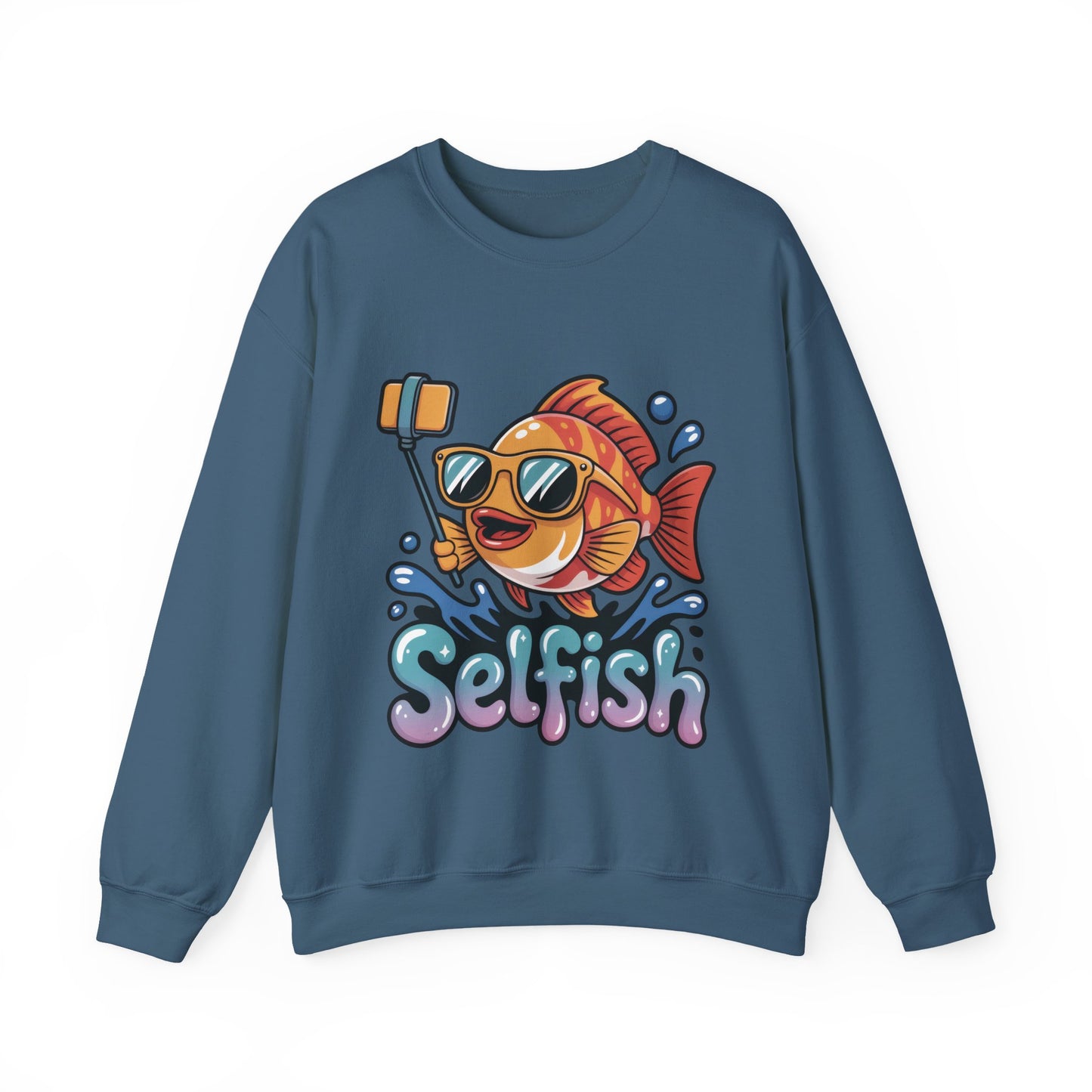Selfish Womens Sweatshirt, Funny Selfie Pullover, Cute Ocean Pun Sweater, Playful Sea Life Gift, Fun Gift for Fish Lovers, Fishing Apparel