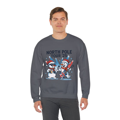 North Pole Tour 25 Men's Christmas Sweatshirt, Funny Rock Band Holiday Jumper