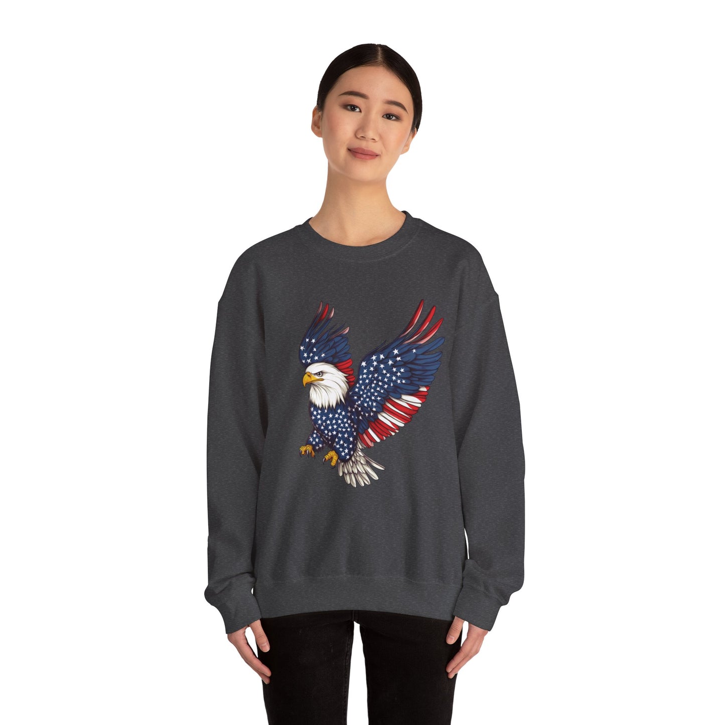 Patriotic Eagle Sweatshirt, Unisex Crewneck, USA Pride Apparel, Cozy Everyday Wear, Perfect for Independence Day, Gift for Patriots