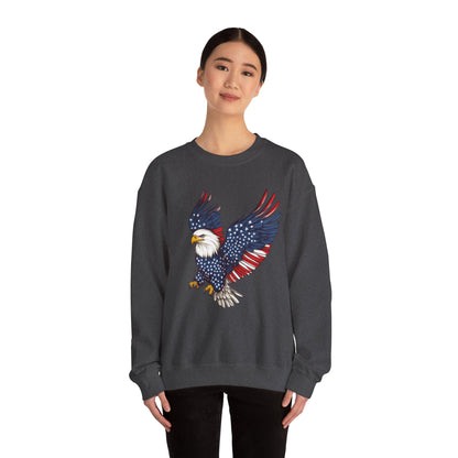 Patriotic Eagle Sweatshirt, Unisex Crewneck, USA Pride Apparel, Cozy Everyday Wear, Perfect for Independence Day, Gift for Patriots