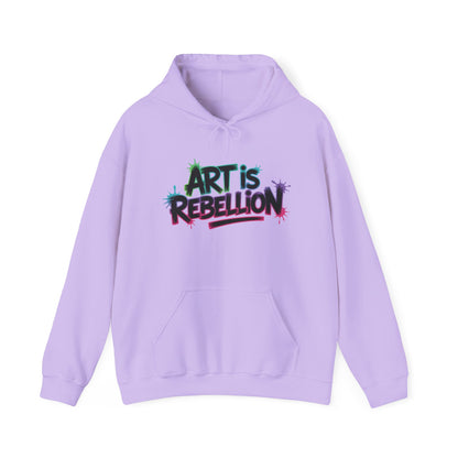 Art Is Rebellion Hoodie, Women's Graffiti Street Art Hooded Sweatshirt, Rebel Graphic Statement Pullover, Heavy Blend™ Hooded Sweatshirt